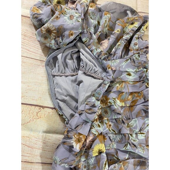 ASTR The Label Women's Lavender Floral One Shoulder Mini Dress - Small - Picture 13 of 14